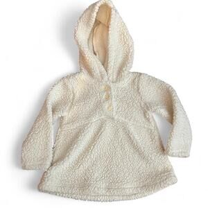 Just One You Carter Cream Faux Sherpa Teddy Hoodie Dress Coquette Baby 9 Months